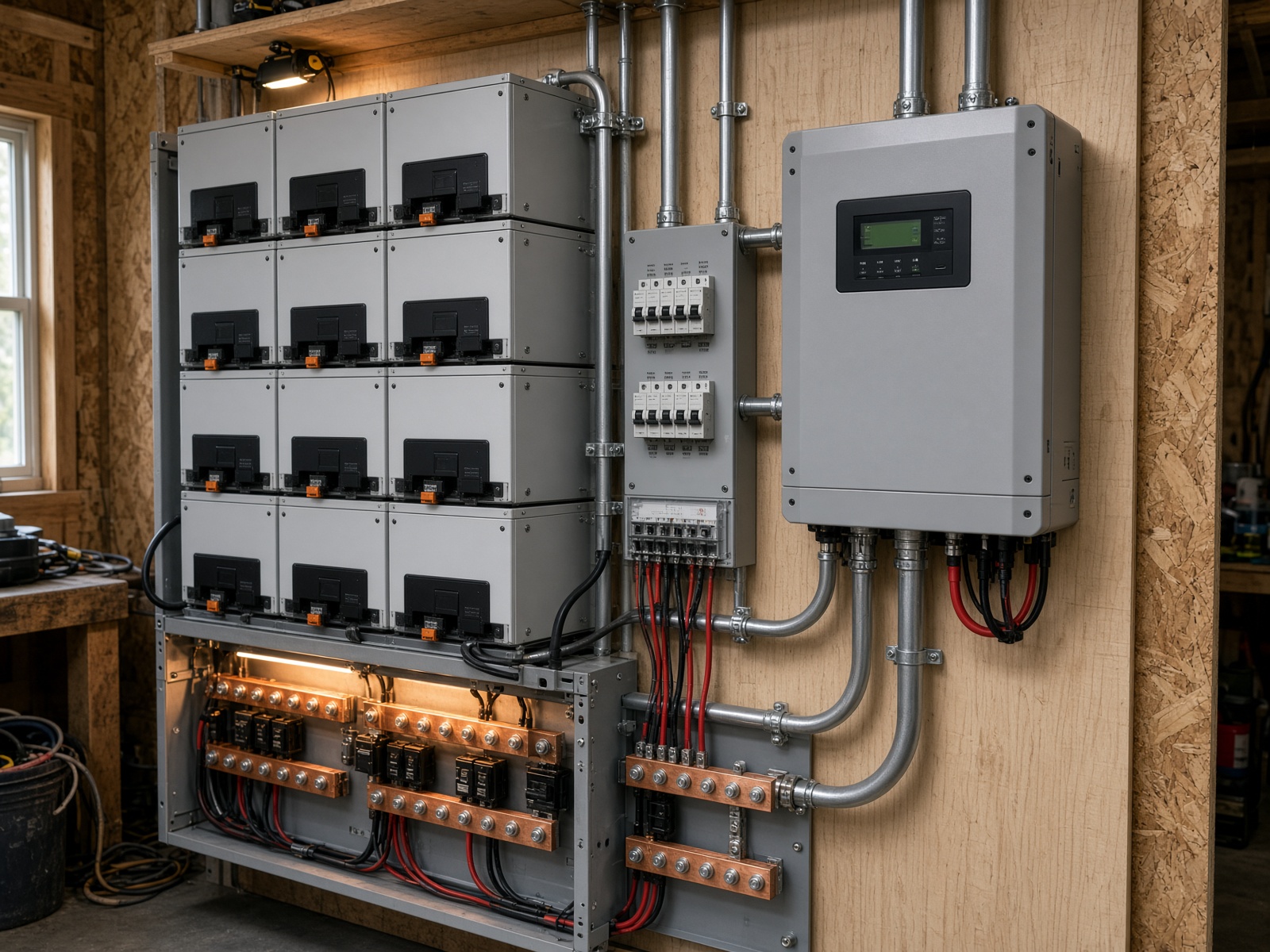 Hybrid inverter and lithium battery wall